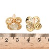 Brass Micro Pave Clear Cubic Zirconia Flower Stud Earrings EJEW-D337-09G-5