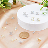 SUPERFINDINGS 24Pcs 2 Color Brass Micro Pave Clear Cubic Zirconia Stud Earring Findings KK-FH0004-79-3