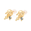Brass Stud Earrings EJEW-C158-11A-G-4