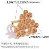 304 Stainless Steel Micro Pave Cubic Zirconia Cuff Open Rings FS-WG339F8-01-1