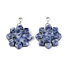 Natural Blue Spot Jasper Pendants G-T144-12J-1