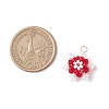 Glass Seed Beaded Snowflake Pendants PALLOY-MZ00815-06-2
