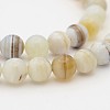 Natural Striped Agate/Banded Agate Round Bead Strands G-P070-16-6mm-1