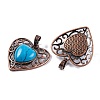 Synthetic Turquoise Peach Love Heart Pendants G-G158-01-09-2