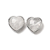 Brass Pave Natural Quartz Crystal Heart Multi-Strand Links G-B149-13P-05-1