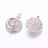 Natural Rose Quartz Kitten Pendants G-J386-B09-2