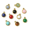 10Pcs 10 Styles Mixed Gemstone Half Round Charms G-CJ0001-81-9