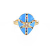 Adjustable Brass Micro Pave Colorful Cubic Zirconia Finger Rings RJEW-S044-168-NF-2
