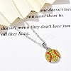 Zinc Alloy Sunflower Rhinestone Sport Ball Pendant Cable Chain Necklaces LS-NJEW-U024-01P-01-2