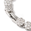 Rack Plating Brass Pave Cubic Zirconia Flower Link Chain Bracelets for Women BJEW-A018-03P-03-3