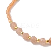 Adjustable Natural Sunstone & Seed Braided Bead Bracelets BJEW-JB10181-02-3