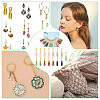 15Pcs Teardrop Mixed Natural Gemstone Charm Locking Stitch Markers HJEW-AB00650-6