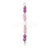 Faceted Round Natural Ruby & Pink Tourmaline & Potato Natural Cultured Freshwater Pearl Beaded Connector Charms PALLOY-JF03532-09-1