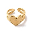 Ion Plating(IP) 304 Stainless Steel Heart Open Cuff Rings for Women LS-RJEW-H136-02G-2