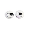 White and Black Flat Round Cartoon Resin Cabochons CRES-Q009-01C-1