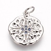 Brass Micro Pave Cubic Zirconia Pendants KK-P156-13P-02-NR-1
