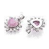 Brass Micro Pave Cubic Zirconia Pendants KK-N264-09P-2