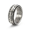 Rune Words Viking Amulet Stainless Steel Rotating Finger Ring PW-WG36209-28-1
