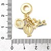 Brass Colorful Enamel Woman Fish Shell Shape European Dangle Charms KK-C137-20G-3