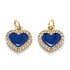 Brass Micro Pave Clear Cubic Zirconia Pendants ZIRC-M115-43G-C-1