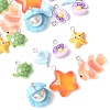 24Pcs 7 Styles Marine Organism Resin Pendants RESI-FS0002-05-3