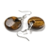 Rack Plating Brass Flat Round Dangle Earrings for Women EJEW-B064-01P-07-2