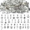 64Pcs 30 Styles Tibetan Style Alloy European Dangle Charms FIND-YW0006-73-1