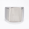 Tarnish Resistant 304 Stainless Steel Signet Band Rings for Men RJEW-G091-16-P-2