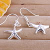 Star Brass Dangle Earrings EJEW-BB11913-1