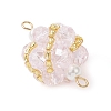 Glass Beaded Round Sphere Links PALLOY-MZ00874-03-3