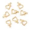 8Pcs Brass Heart Lobster Claw Clasps KK-TA0002-69-3