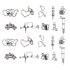100pcs 10 Styles Tibetan Style Alloy Pendants TIBEP-CJ0001-44-1
