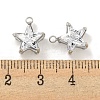 304 Stainless Steel Cubic Zirconia Pendants STAS-L278-008P-3