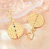 Brass Micro Pave Colorful Cubic Zirconia Dangle Hoop Earrings EJEW-G471-42G-2