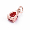 Brass Micro Pave Cubic Zirconia Pendants ZIRC-E164-64RG-3