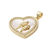 Brass Micro Pave Clear Cubic Zirconia Pendants KK-I712-51G-07-2