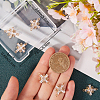 8Pcs Brass Pave Clear Cubic Zirconia Connector Charms KK-BBC0014-64-3