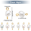 30Pcs Natural Cultured Freshwater Pearl Connector Charms PALLOY-SC00001-2