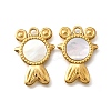 304 Stainless Steel Pave Natural White Shell Pendants STAS-C122-21F-02G-1