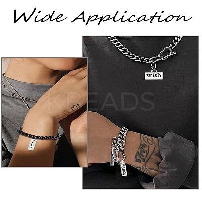DIY Inspirational Word Tibetan Style Alloy Pendants Keychain Making Kits DIY-YW0008-81-1