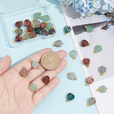 32Pcs 4 Style Mixed Gemstone Charms G-UN0001-14-1