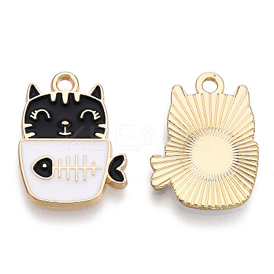 Golden Plated Alloy Enamel Pendants ENAM-T009-90D-RS-1