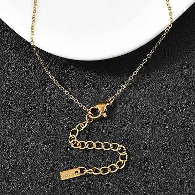 304 Stainless Steel Rectangle with 11:11 Pendant Necklaces for Women NJEW-Z091-16G-02-1