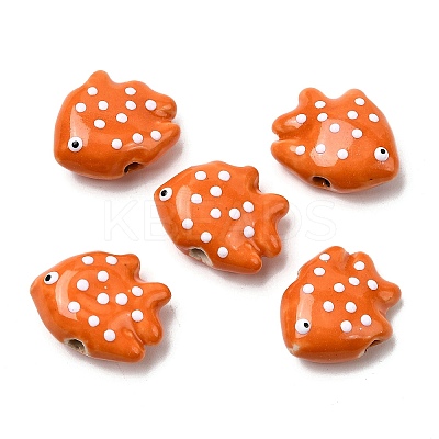 Handmade Porcelain Beads X-PORC-K010-06G-1