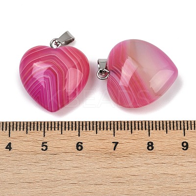 Dyed Natural Banded Agate Pendants G-G202-08C-1