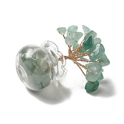 Natural Green Aventurine Chips Tree Decorations DJEW-Z007-02E-1
