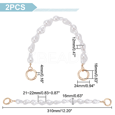 ABS Imitation Pearl Nugget Beaded Bag Handles FIND-PH0009-43-1