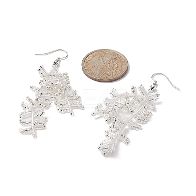 Glass Seed Braided Branch Dangle Earrings EJEW-MZ00070-01-1