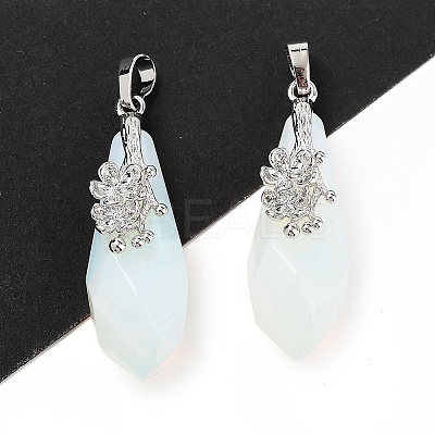 Opalite Faceted Teardrop Pendants G-Q163-04P-04-1