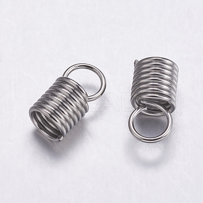 Tarnish Resistant 304 Stainless Steel Coil Cord Ends LS-STAS-K146-070-11x5mm-1